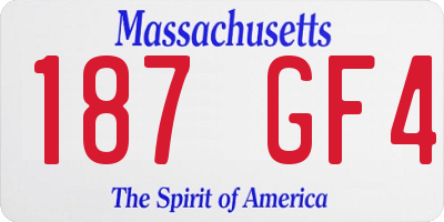 MA license plate 187GF4