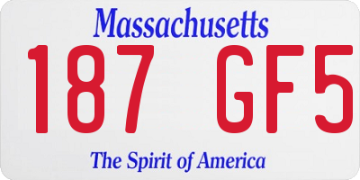 MA license plate 187GF5