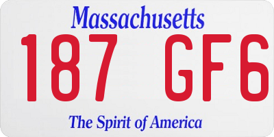 MA license plate 187GF6