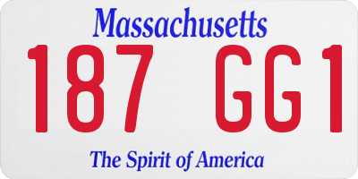 MA license plate 187GG1