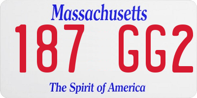 MA license plate 187GG2