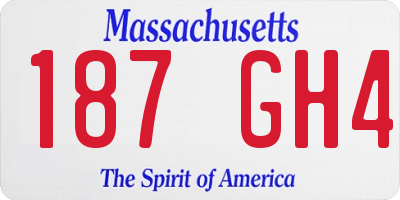 MA license plate 187GH4