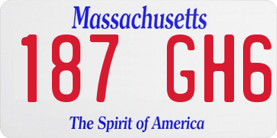 MA license plate 187GH6