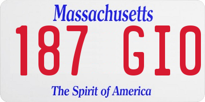MA license plate 187GI0