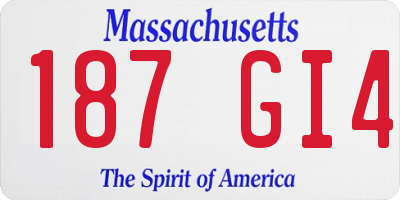 MA license plate 187GI4