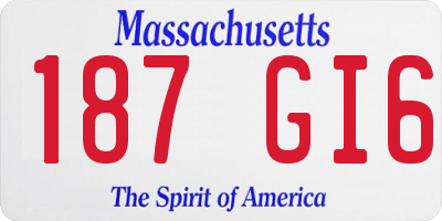 MA license plate 187GI6