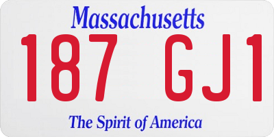 MA license plate 187GJ1