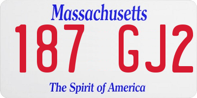 MA license plate 187GJ2