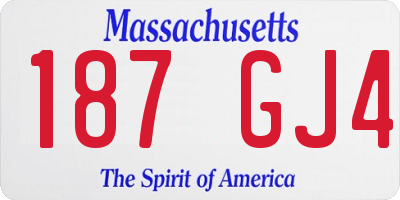 MA license plate 187GJ4