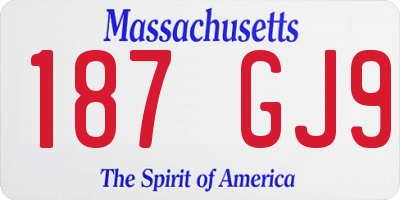 MA license plate 187GJ9