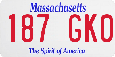MA license plate 187GK0
