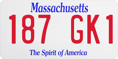 MA license plate 187GK1