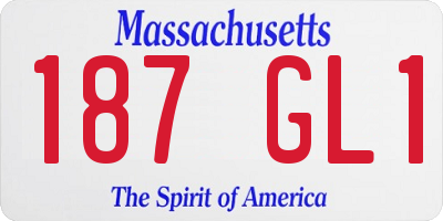 MA license plate 187GL1