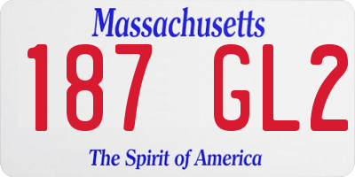MA license plate 187GL2