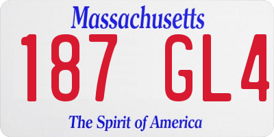 MA license plate 187GL4