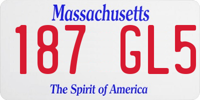 MA license plate 187GL5