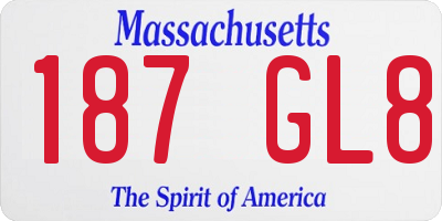 MA license plate 187GL8