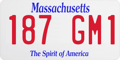 MA license plate 187GM1