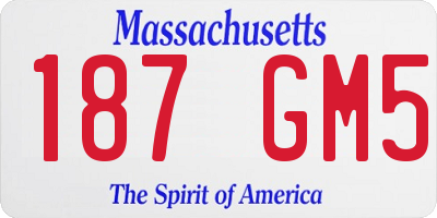 MA license plate 187GM5