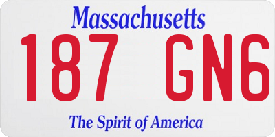 MA license plate 187GN6