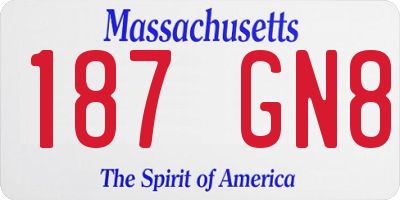 MA license plate 187GN8