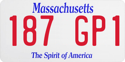 MA license plate 187GP1