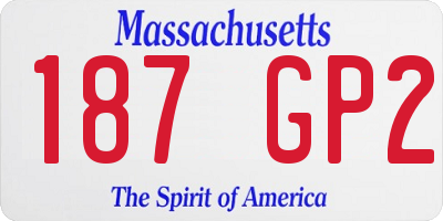 MA license plate 187GP2