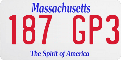 MA license plate 187GP3
