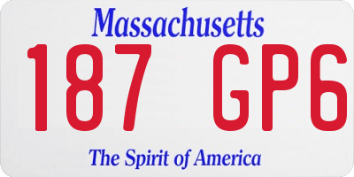 MA license plate 187GP6
