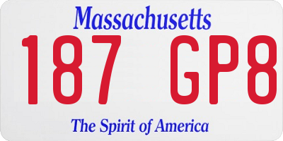 MA license plate 187GP8