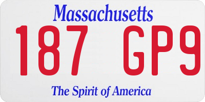 MA license plate 187GP9