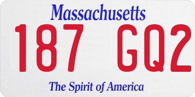 MA license plate 187GQ2