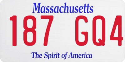 MA license plate 187GQ4