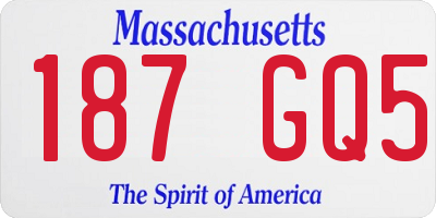 MA license plate 187GQ5