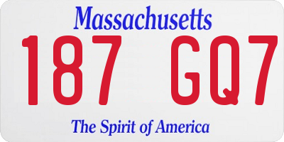 MA license plate 187GQ7