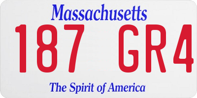 MA license plate 187GR4