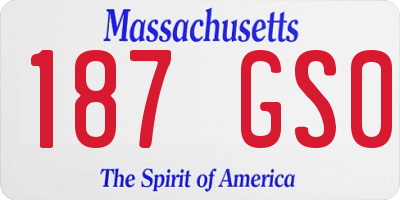 MA license plate 187GS0