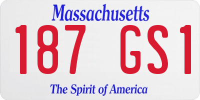 MA license plate 187GS1