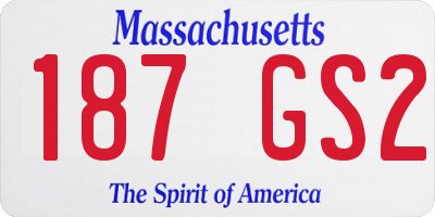 MA license plate 187GS2