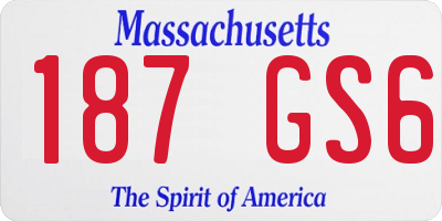 MA license plate 187GS6
