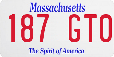 MA license plate 187GT0