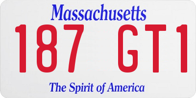 MA license plate 187GT1