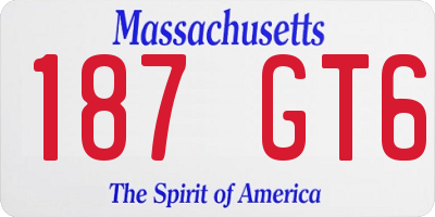 MA license plate 187GT6