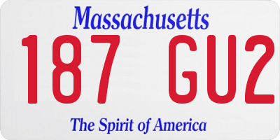 MA license plate 187GU2