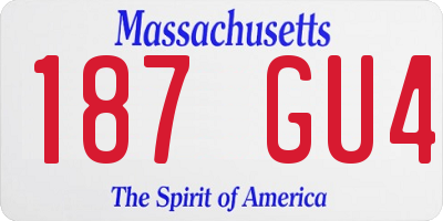 MA license plate 187GU4