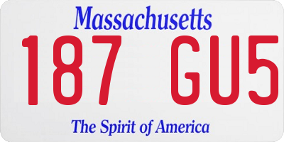 MA license plate 187GU5