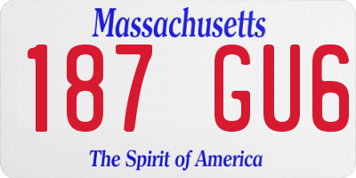 MA license plate 187GU6
