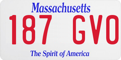 MA license plate 187GV0