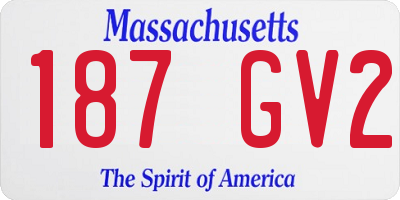 MA license plate 187GV2
