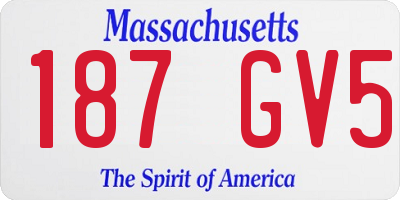 MA license plate 187GV5